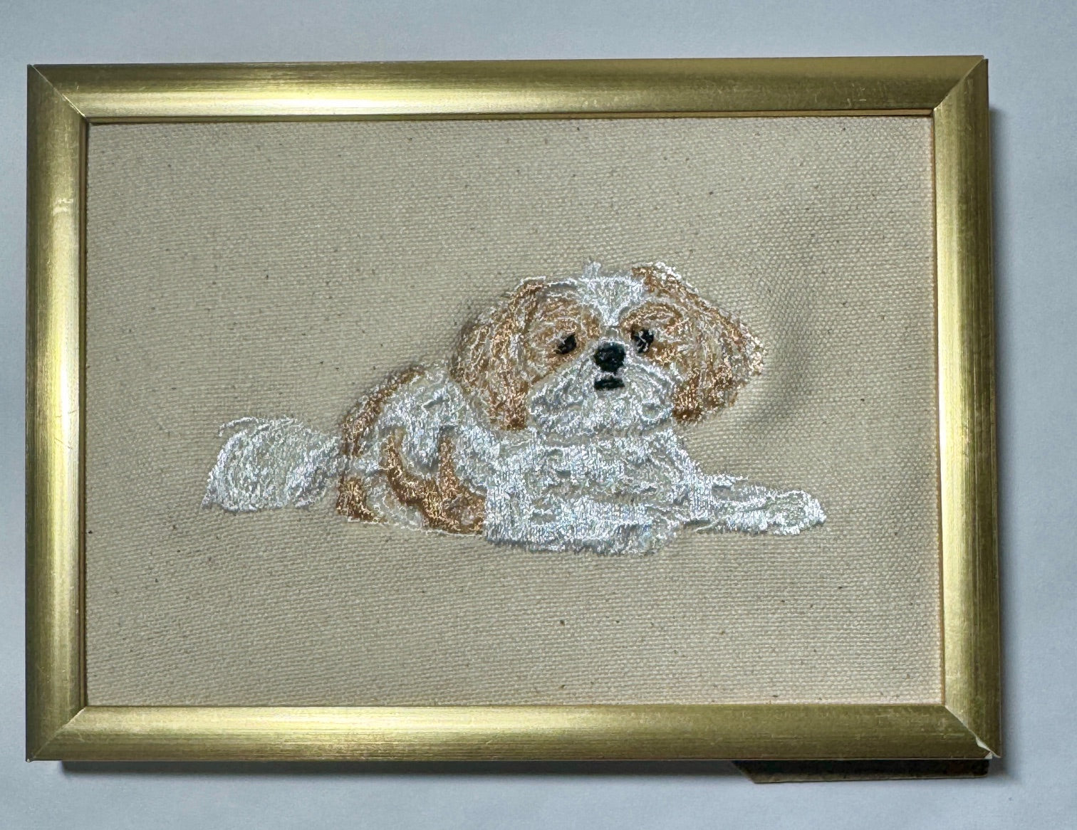 Shih Tzu — Machine Embroidered Framed Art | Tabletop Decor