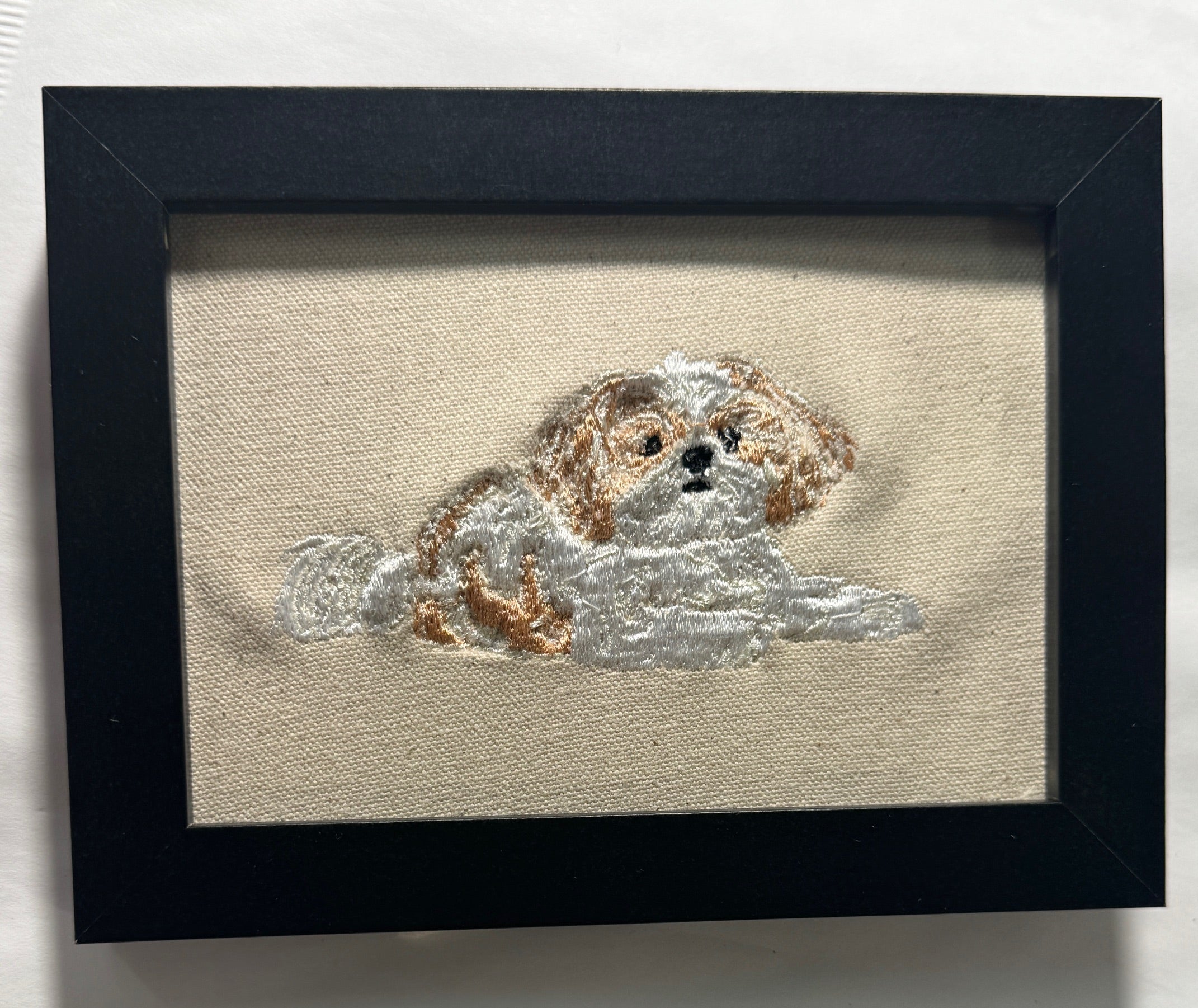 Shih Tzu — Machine Embroidered Framed Art | Tabletop Decor