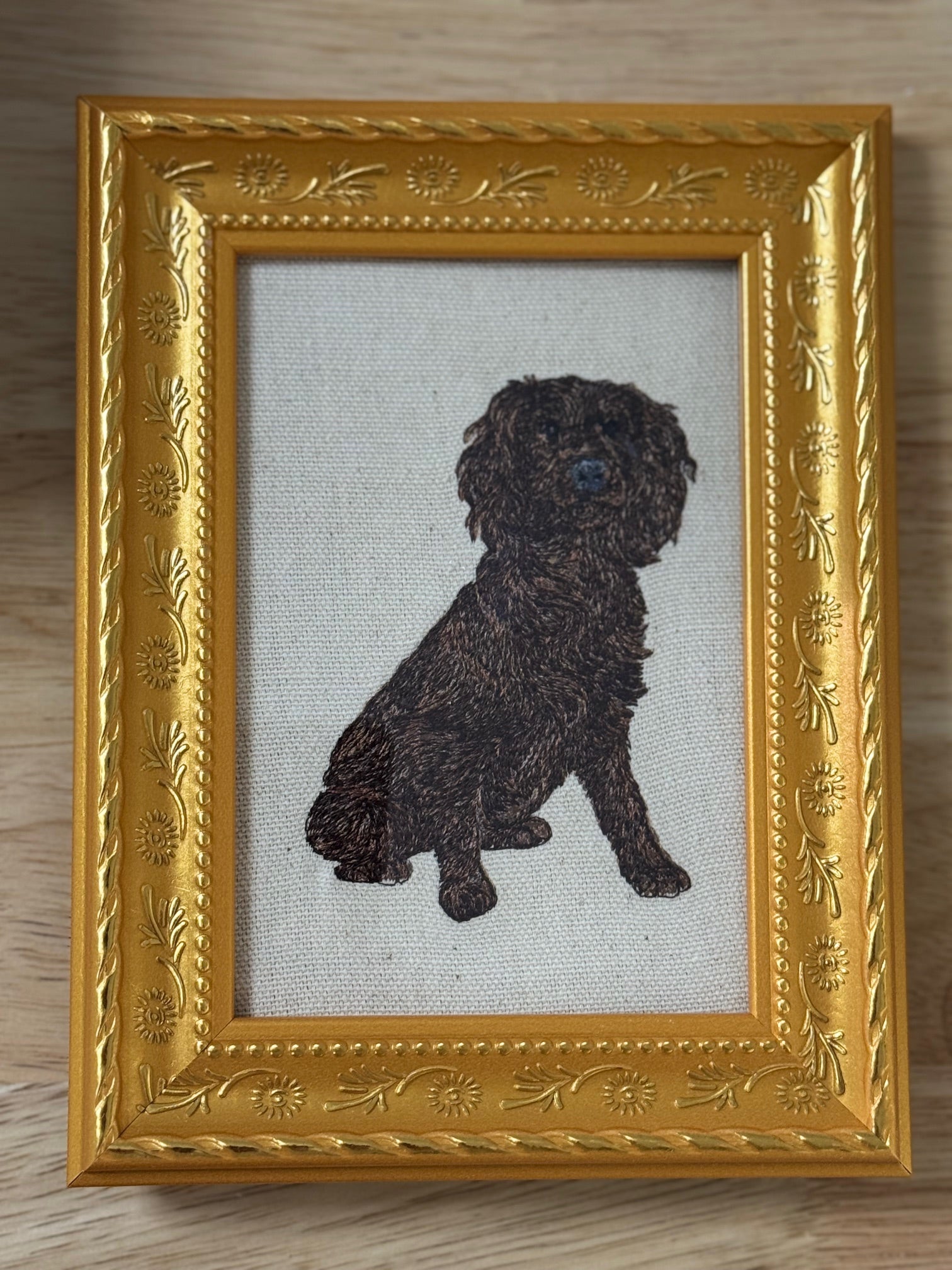 Boykin Spaniel Machine Embroidered Framed Art | Tabletop Decor