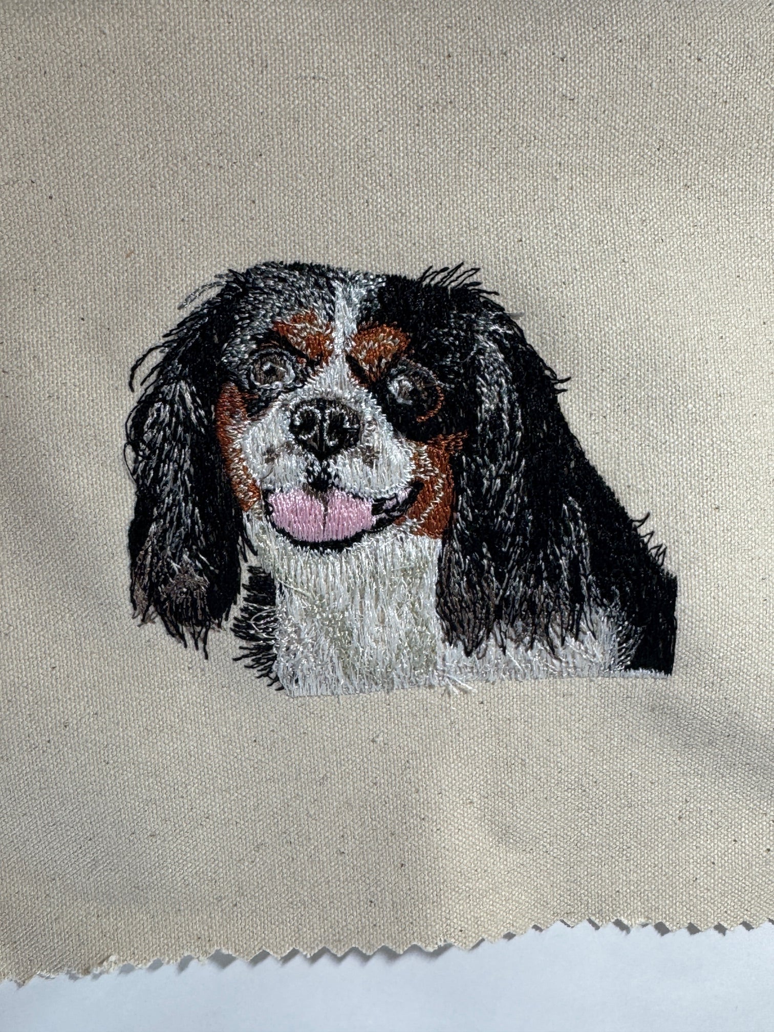 Cavalier King Charles Spaniel — Machine Embroidered Framed Art | Tabletop Decor