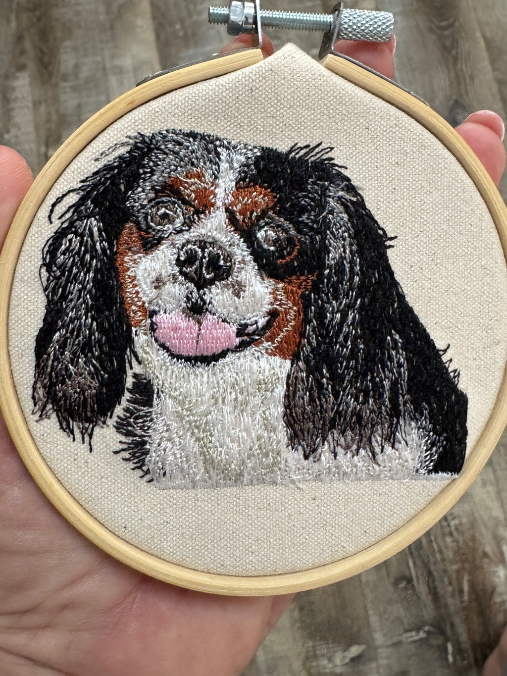 Cavalier King Charles Spaniel — Machine Embroidered Framed Art | Tabletop Decor