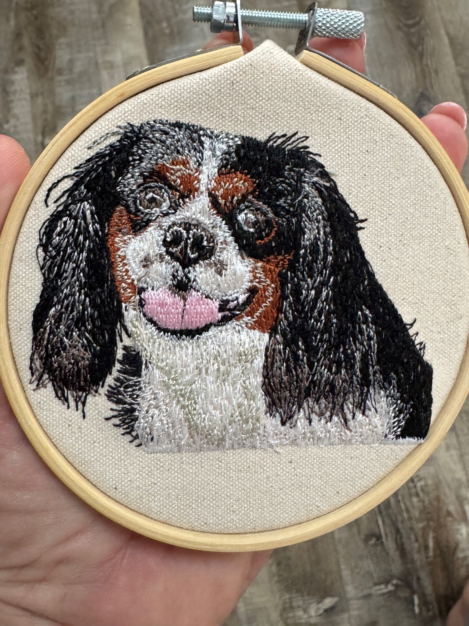 Cavalier King Charles Spaniel — Machine Embroidered Framed Art | Tabletop Decor