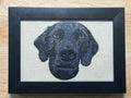 Labrador Pointer Machine Embroidered Framed Art | Tabletop Decor