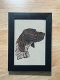 German Pointer Mix Machine Embroidered Framed Art | Tabletop Decor