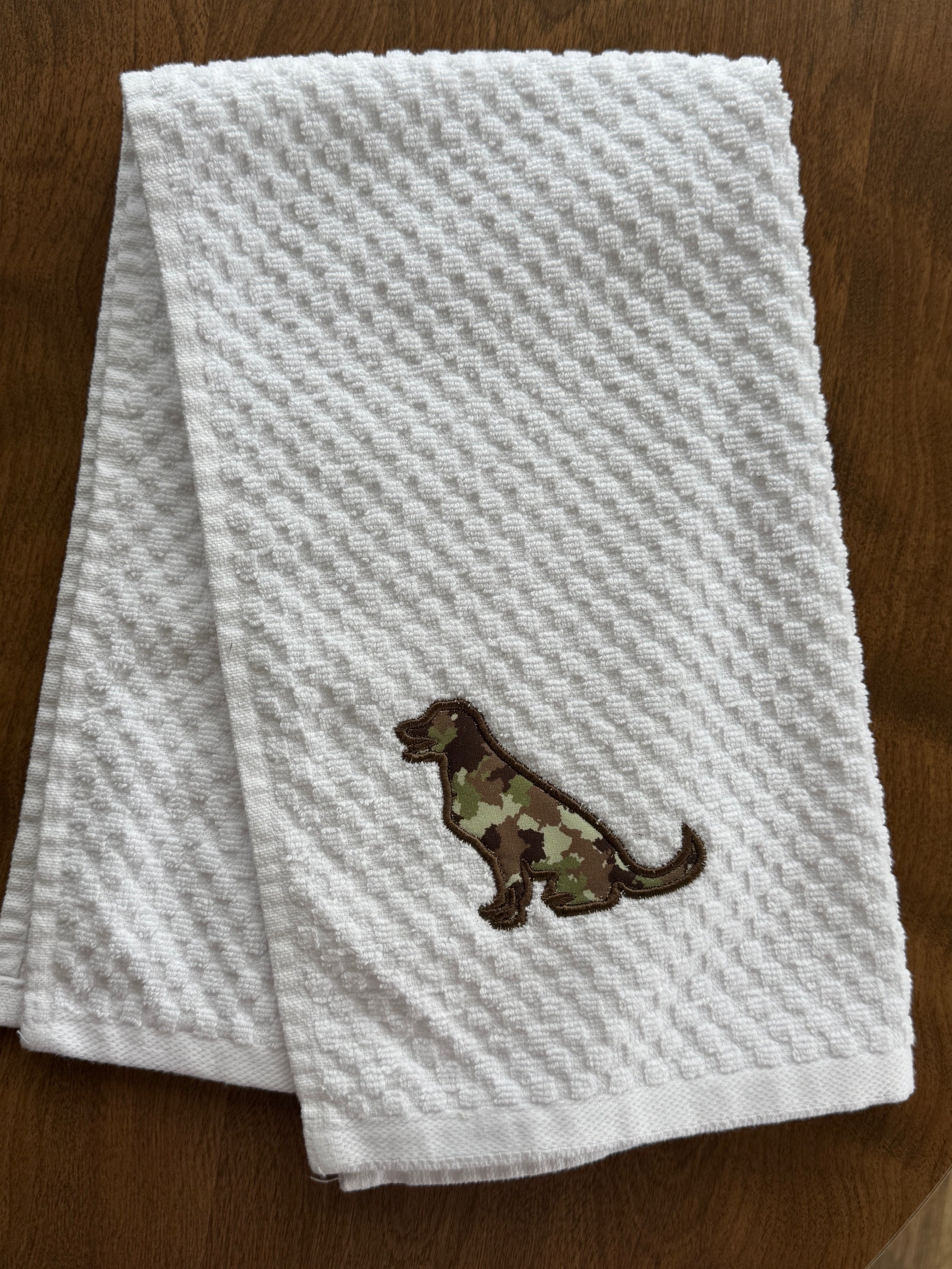 Labrador Retriever Camo Machine Embroidered Framed Art | Dog Lover Decor