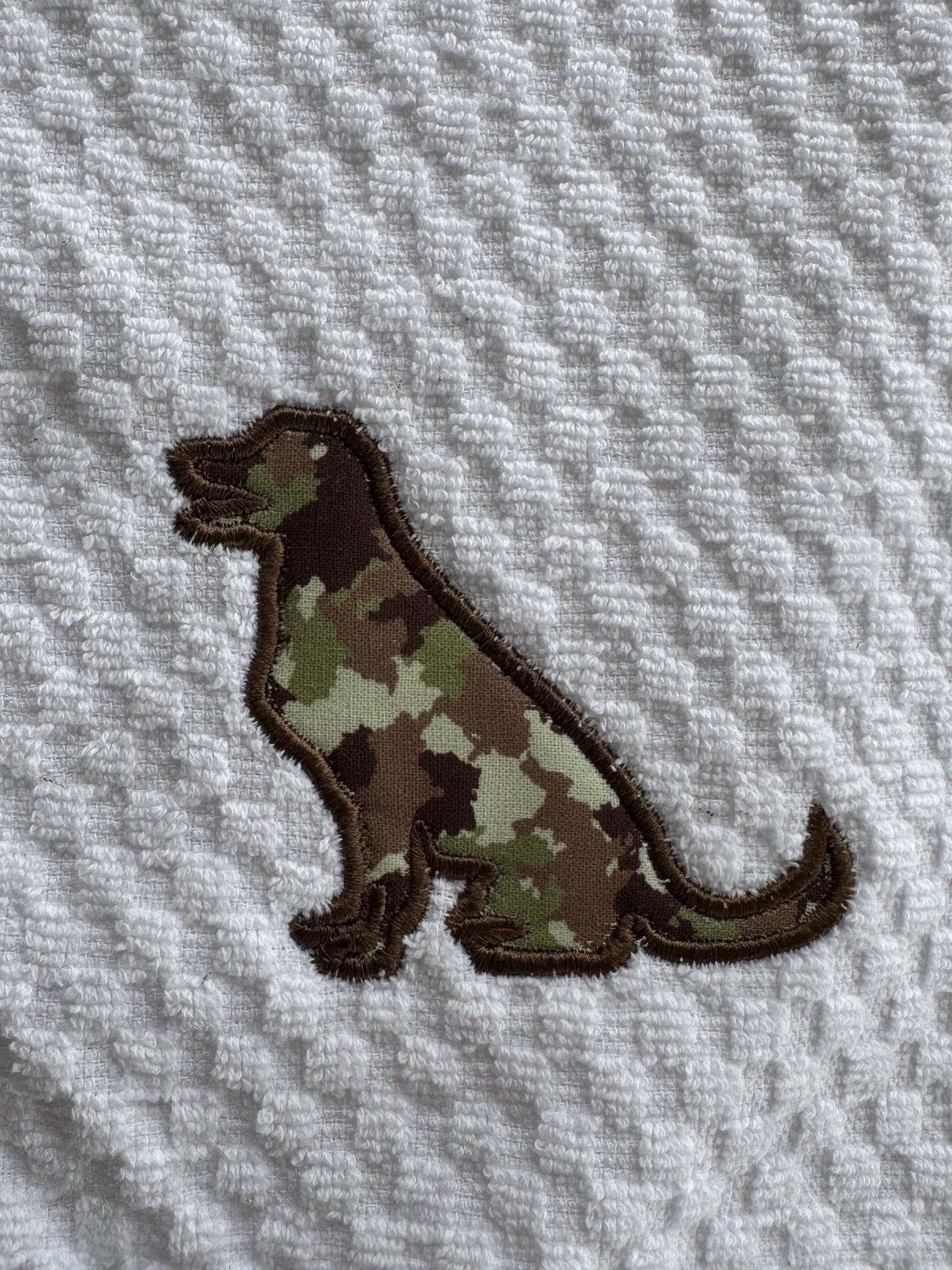 Labrador Retriever Camo Machine Embroidered Framed Art | Dog Lover Decor