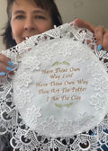 "Have Thine Own Way" Machine Embroidered Doily | Christian Hymn Home Decor