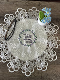 "It Is Well" Machine Embroidered Doily | Christian Hymn Home Decor