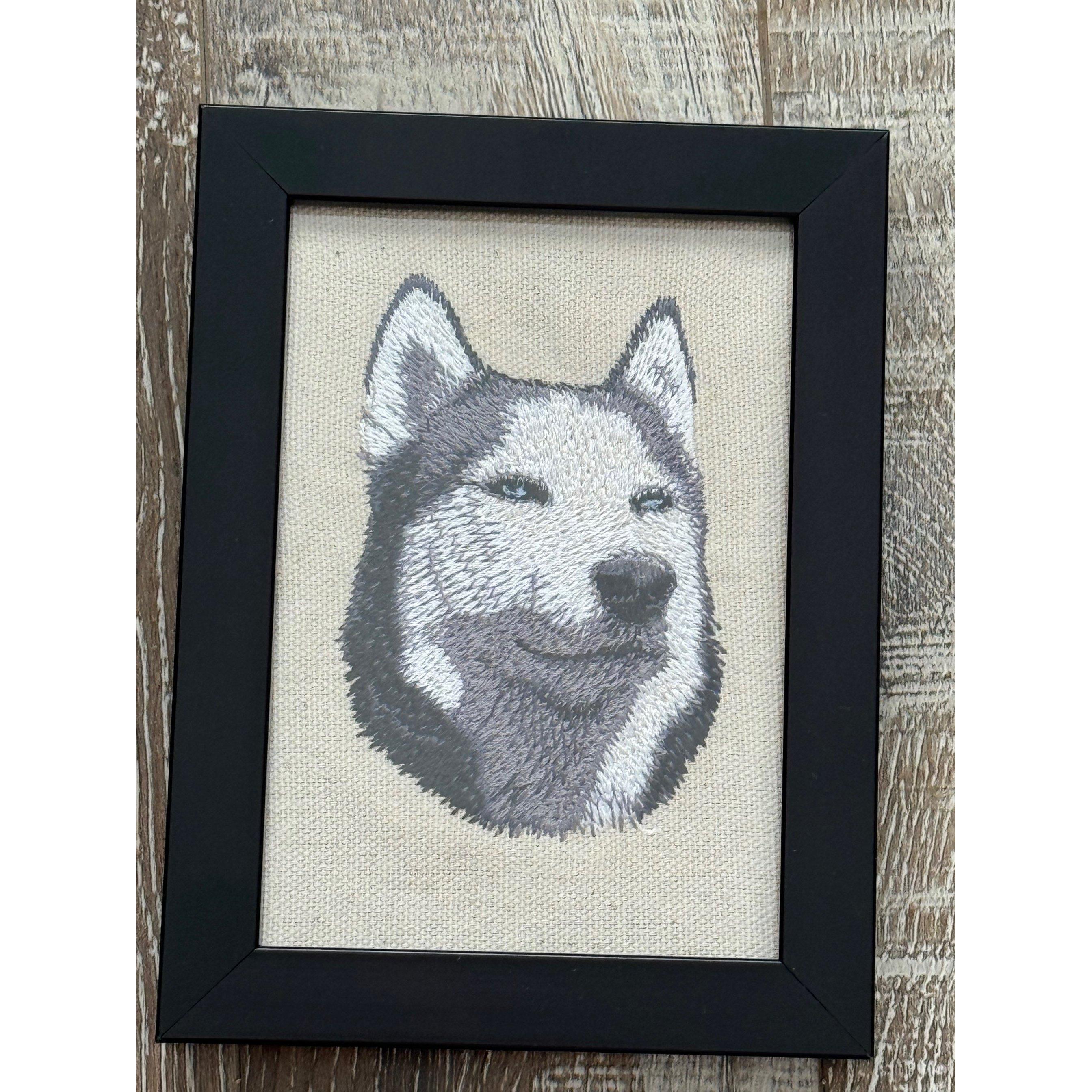 Husky Machine Embroidered Framed Art No. 2 | Tabletop Decor