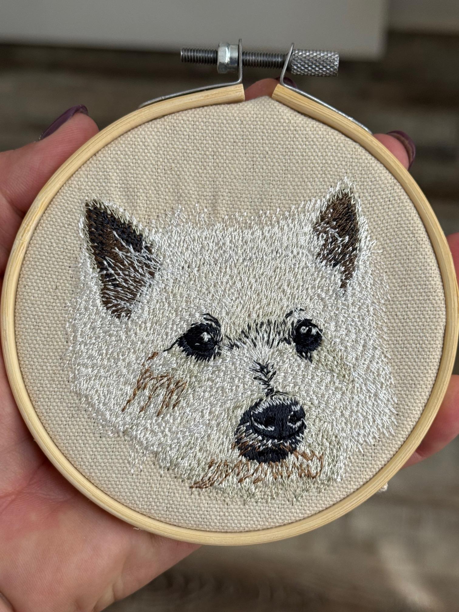 Cairn Terrier Machine Embroidered Art | Framed Dog Breed Décor