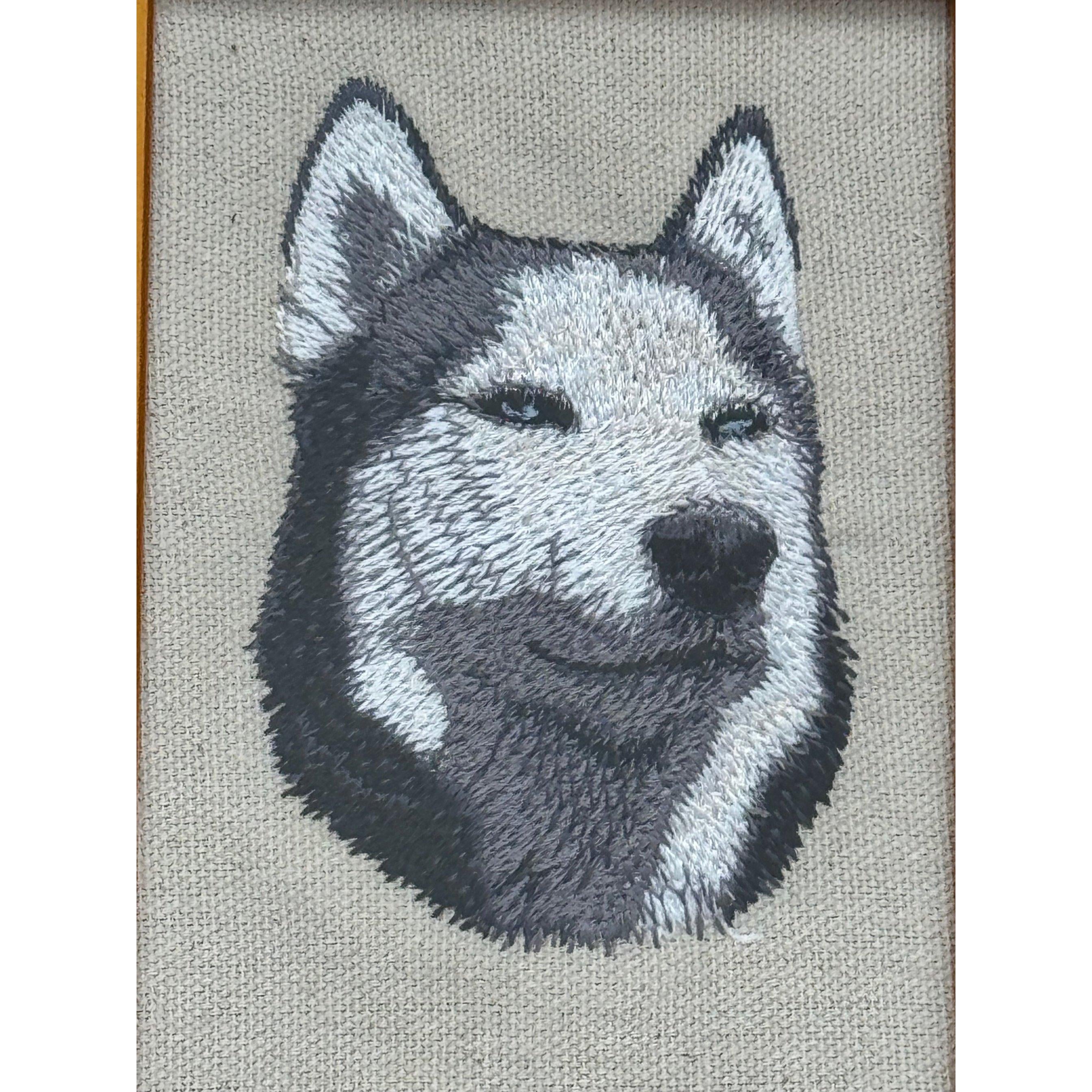 Husky Machine Embroidered Framed Art No. 2 | Tabletop Decor