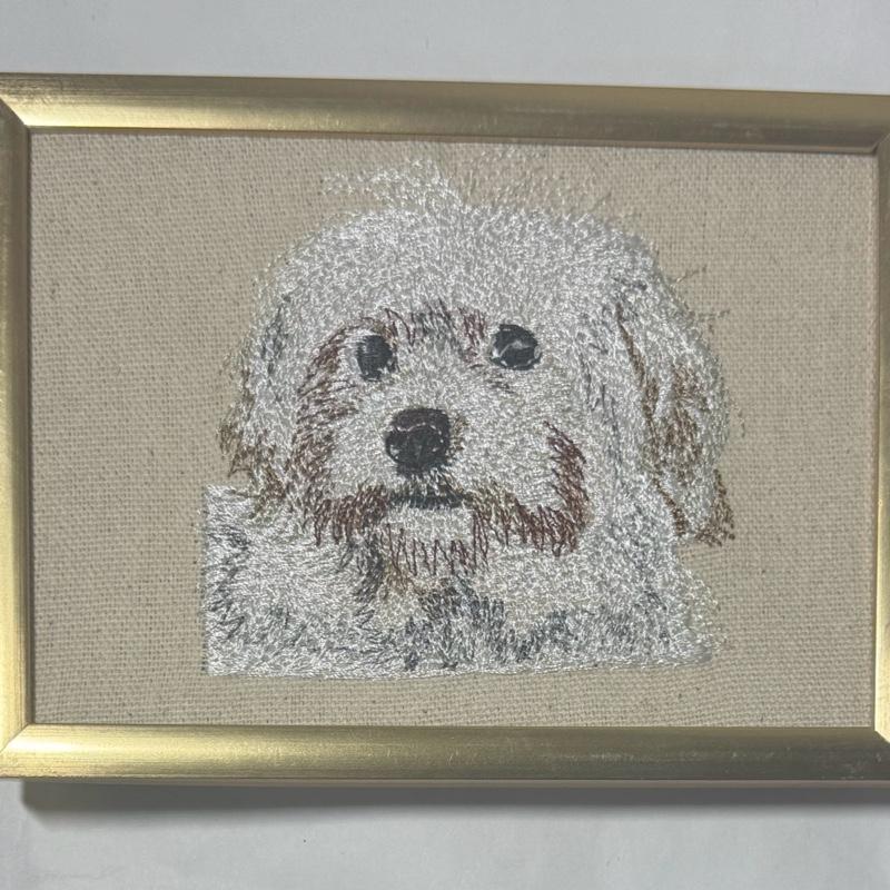 Maltese Machine Embroidered Art | Framed Dog Breed Décor