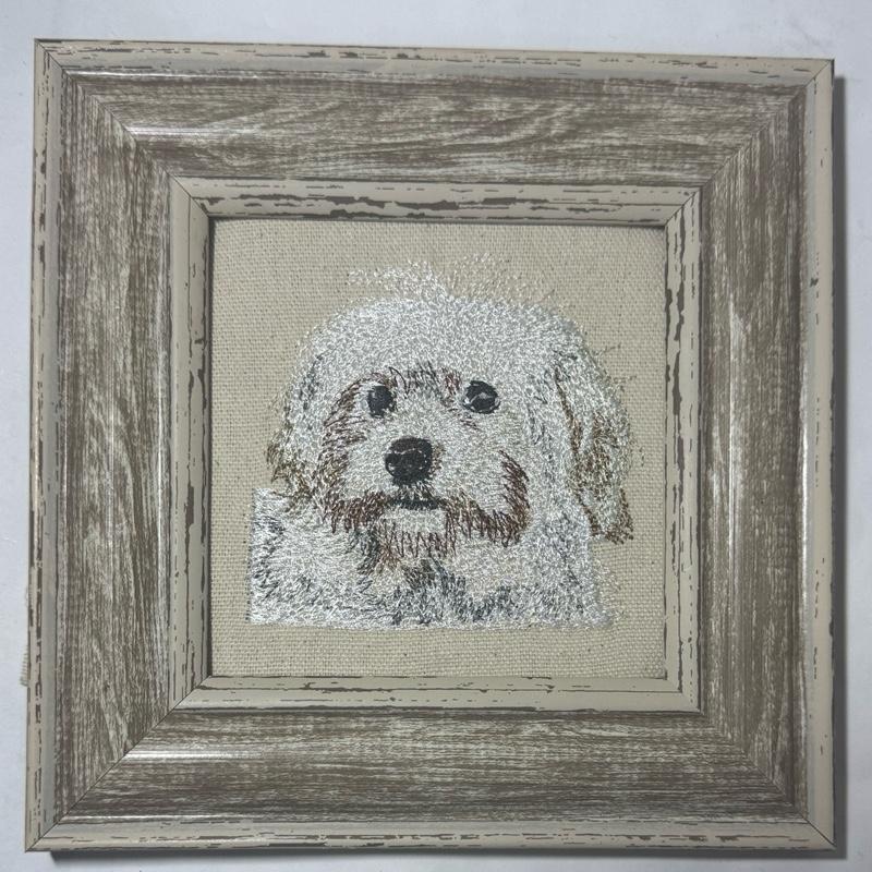 Maltese Machine Embroidered Art | Framed Dog Breed Décor