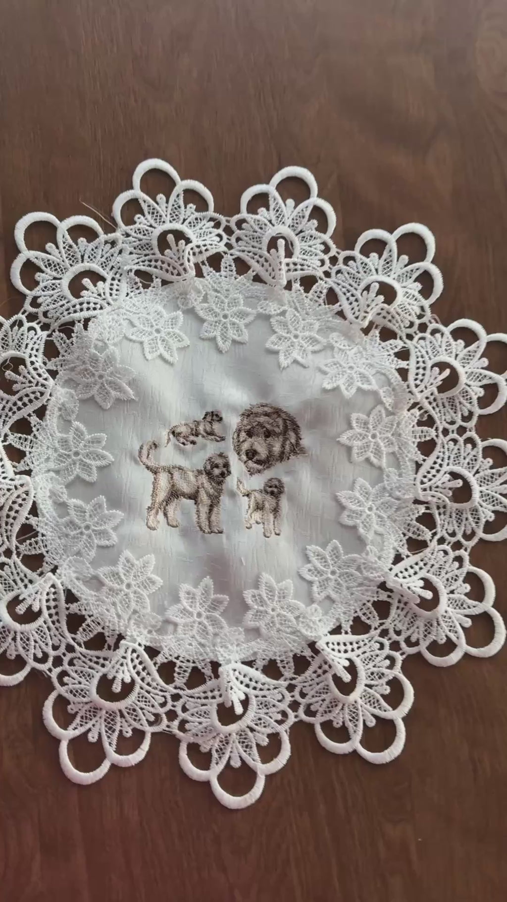 Goldendoodle Dog Breed Machine Embroidered Doily Tabletop Decor