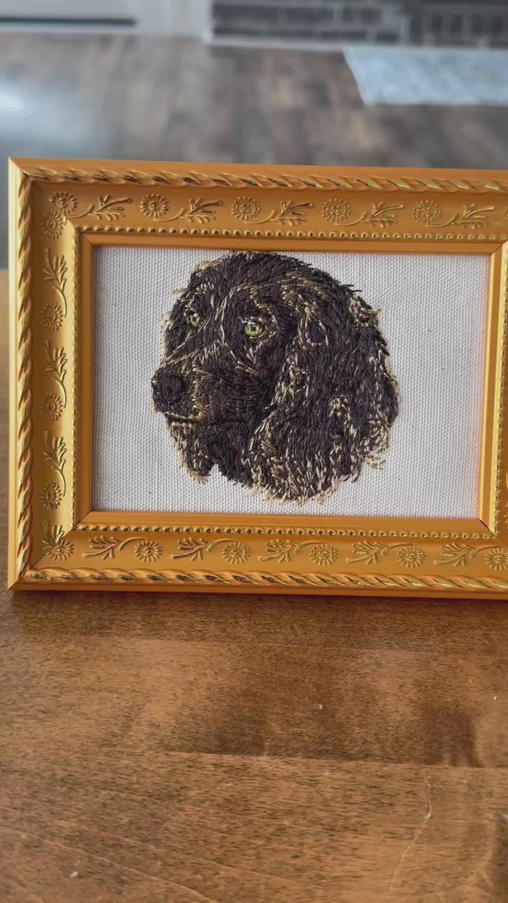 Boykin Spaniel Machine Embroidered Framed Art | Tabletop Decor