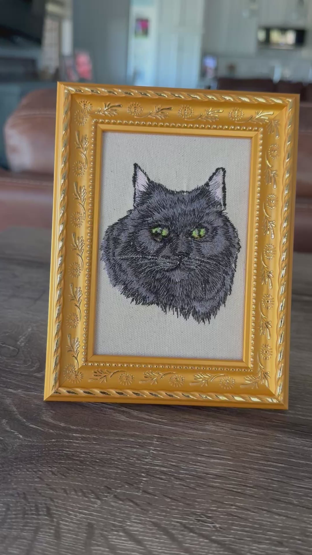 Cat Breed — Machine Embroidered Framed Art | Tabletop Decor