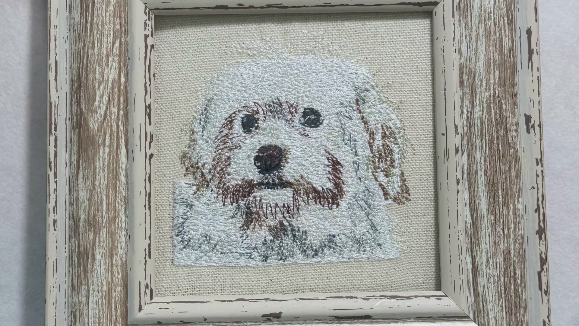 Havanese Machine Embroidered Framed Art | Tabletop Decor