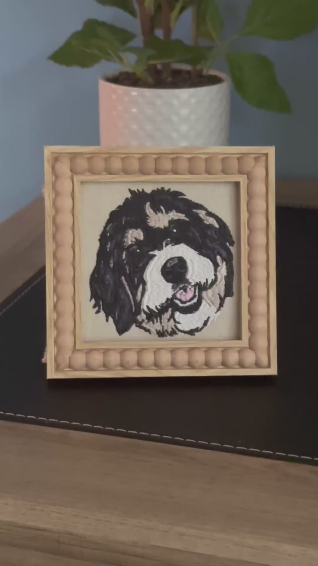 Doodle Dog Machine Embroidered Framed Art | Bernedoodle, Labradoodle & Goldendoodle