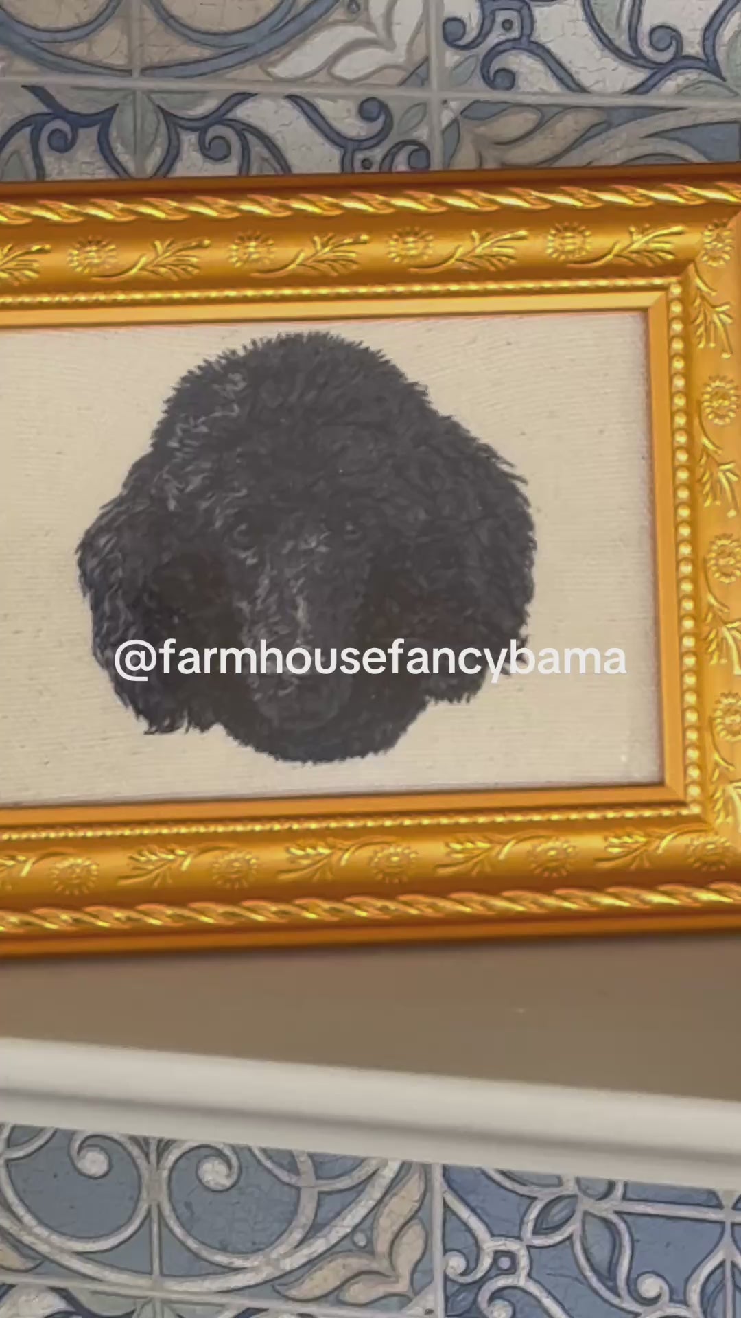 Poodle Machine Embroidered Framed Art | Tabletop Decor