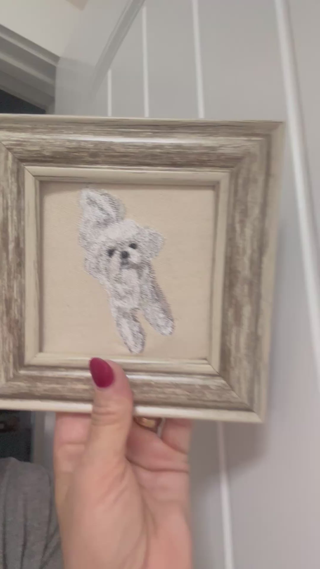 Maltese, Bichon, Poodle & Shih Tzu Machine Embroidered Framed Art | Desk & Wall Decor