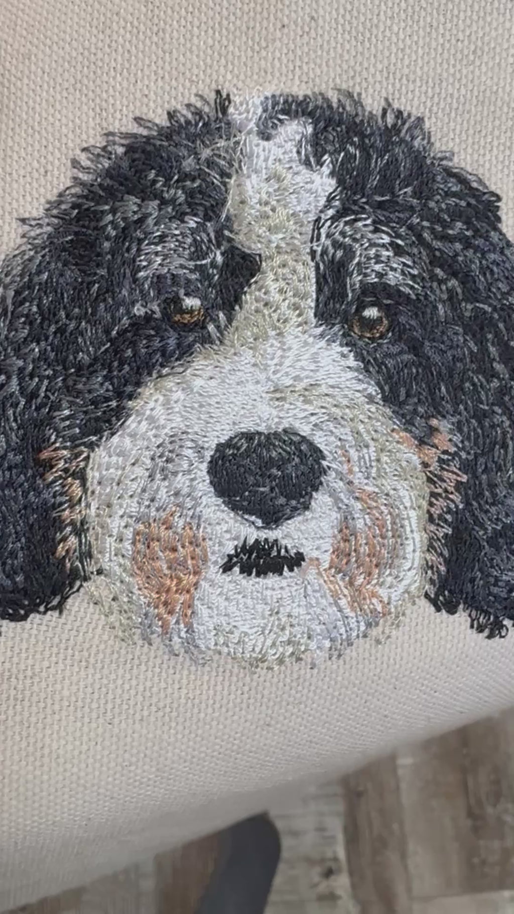 Doodle Mix Dog Machine Embroidered Art | Framed Tabletop Decor | BerneDoodle, Labradoodle, Goldendoodle & More