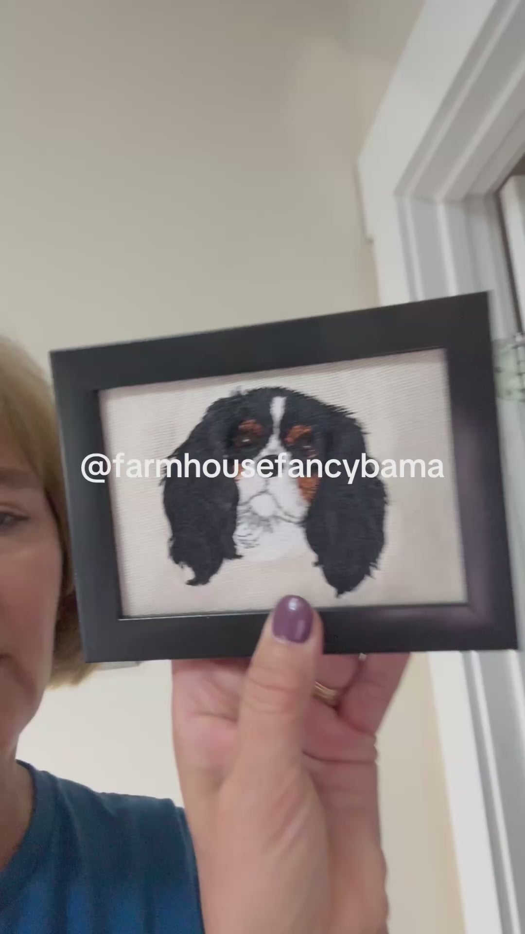 Cavalier King Charles Spaniel — Machine Embroidered Framed Art | Tabletop Decor