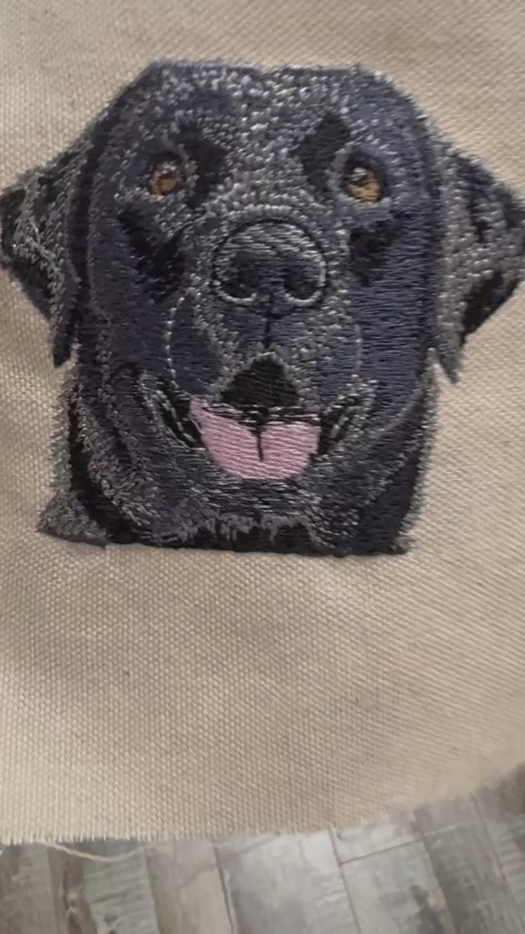 Black Labrador Retriever Machine Embroidered Framed Art | Tabletop Decor for Home or Office