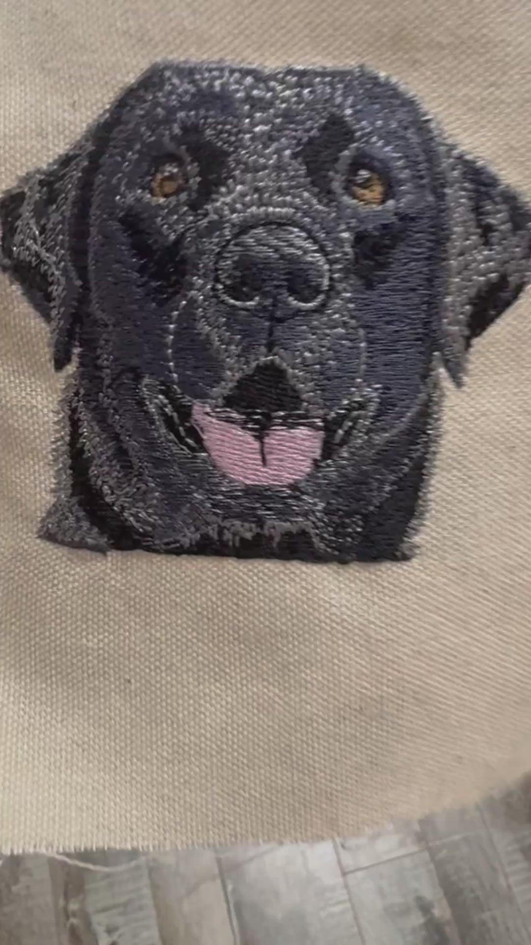 Black Labrador Retriever Machine Embroidered Framed Art | Tabletop Decor for Home or Office